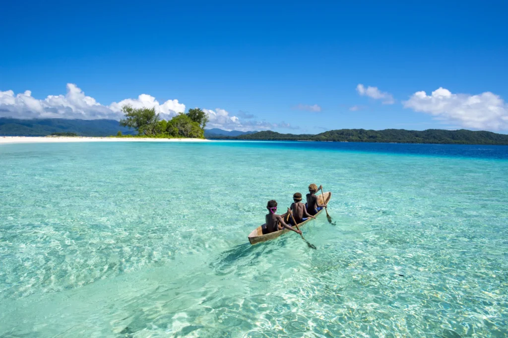 solomon islands photo canoe