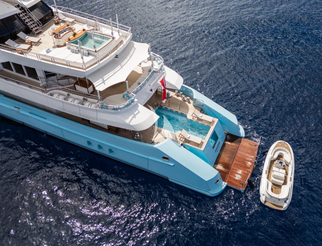 Massive pool on the main deck aft