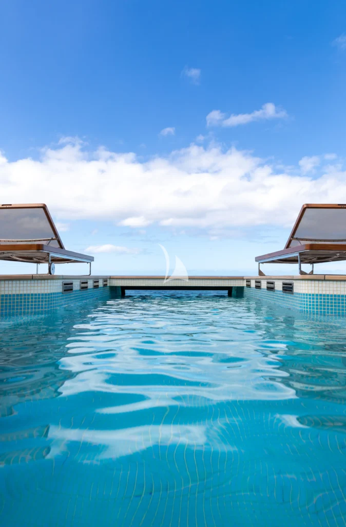 Main deck infinity pool and loungers