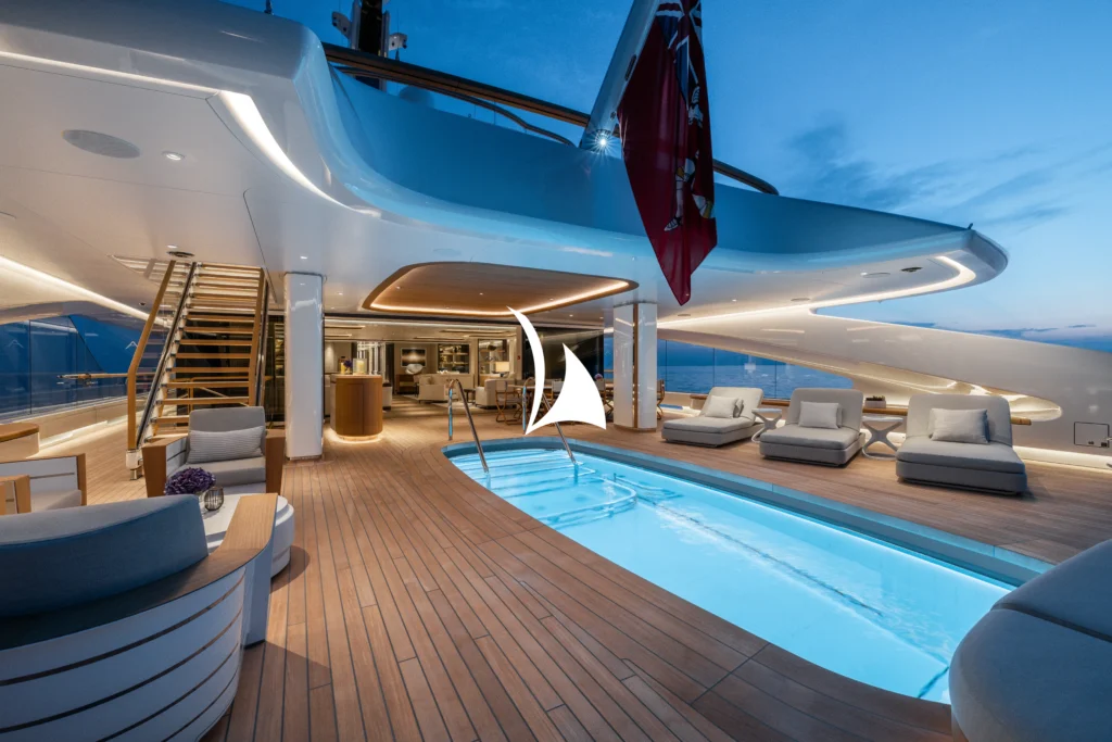 Main deck aft with swimming pool
