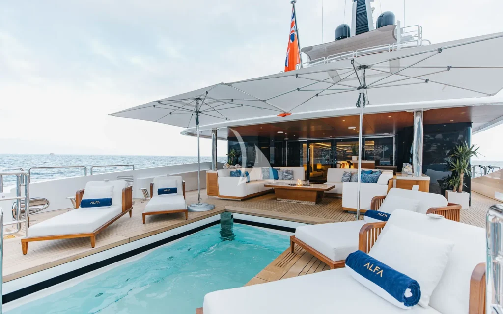 Main deck aft with swimming pool