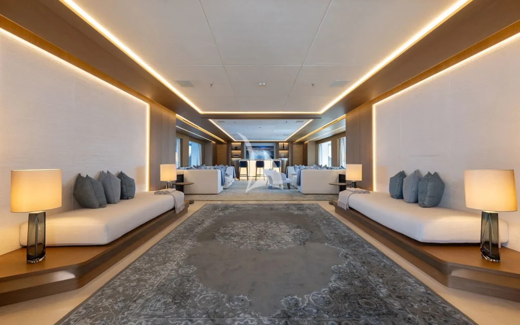 Grand entrance into the salon main deck