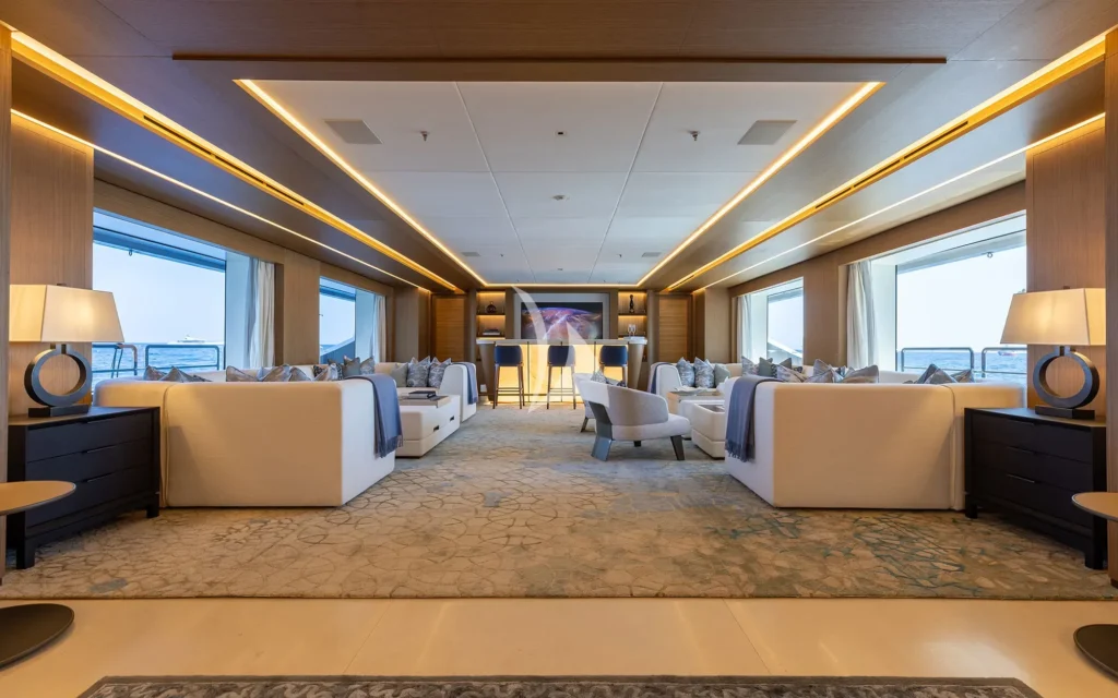 Seating area in main deck salon